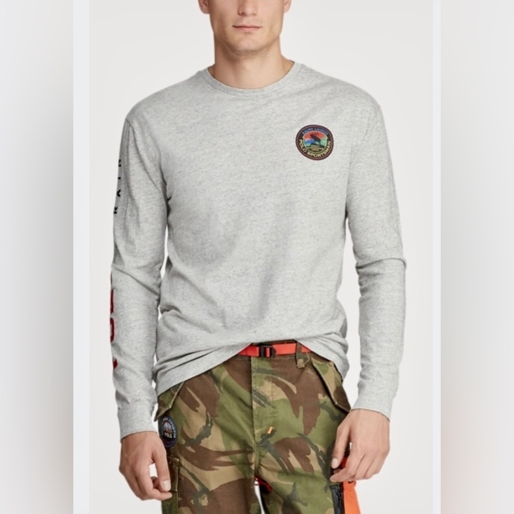 Polo Ralph Lauren Grey Sportsman Polo Terrain Classic Fit Long Sleeve Tee